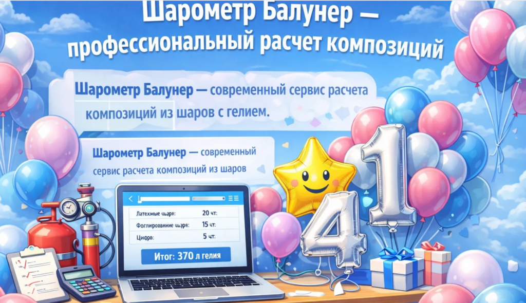 Балунер — современный шарометр нового поколения для расчета шаров и гелия